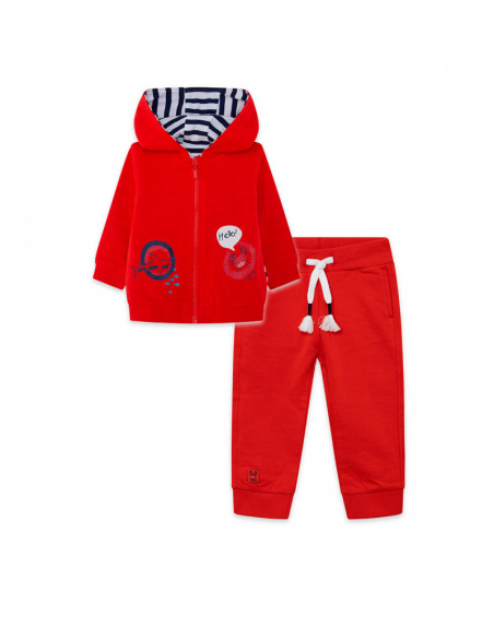 Sweat et pantalon en peluche jogging garçon rouge red submarine Sweat et pantalon en peluche jogging garçon rouge red submarine