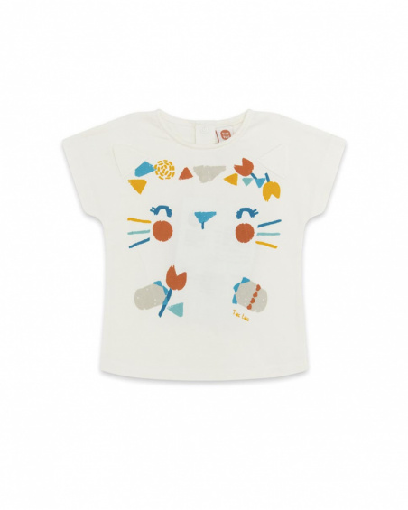 Tee-shirt en jersey visage fille beige smile today Tee-shirt en jersey visage fille beige smile today