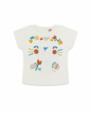 Tee-shirt en jersey visage fille beige smile today Tee-shirt en jersey visage fille beige smile today