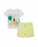 Tee-shirt et bermuda en jersey lacets garçon blanche in the Tee-shirt et bermuda en jersey lacets garçon blanche in the