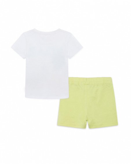 Tee-shirt et bermuda en jersey lacets garçon blanche in the Tee-shirt et bermuda en jersey lacets garçon blanche in the