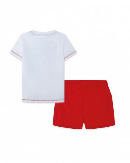 Tee-shirt et bermuda en jersey lacets garçon blanche surf club Tee-shirt et bermuda en jersey lacets garçon blanche surf club