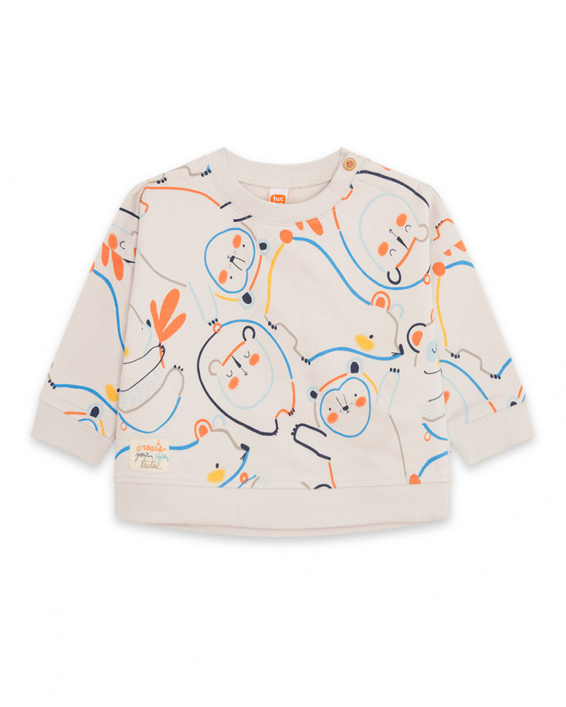 Sweat en peluche beige Boy Crafted