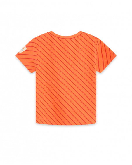 T-shirt en maille orange et marron Boy Crafted