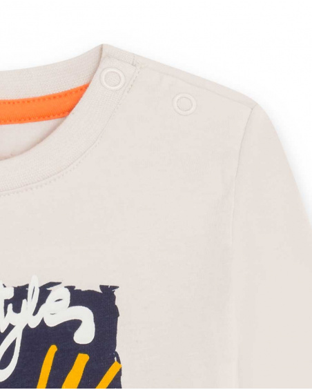 T-shirt en maille beige Boy Crafted