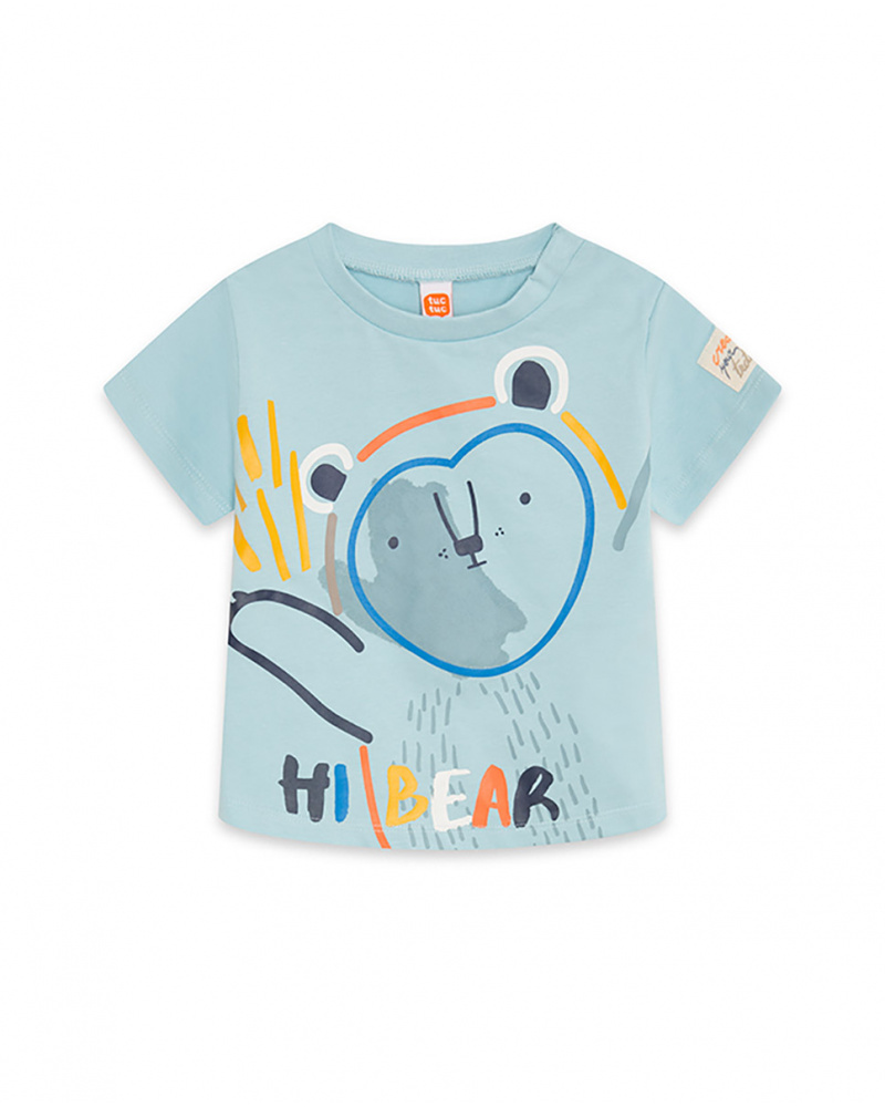 T-shirt en maille bleu et orange Boy Crafted