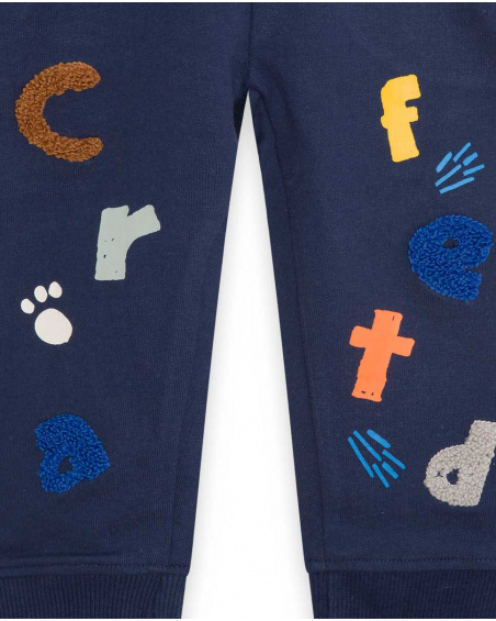 Pantalon en peluche bleu garçon fabriqué