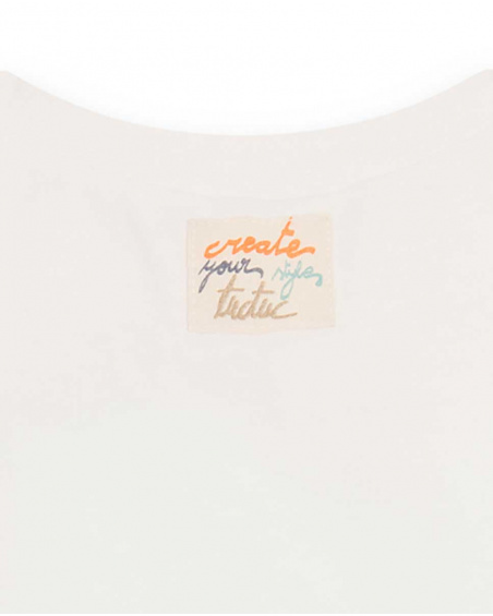 T-shirt en maille beige et orange Boy Crafted