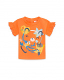 T-shirt en maille orange et bleu Girl Crafted T-shirt en maille orange et bleu Girl Crafted