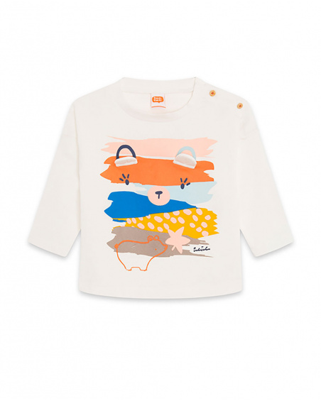 T-shirt en maille beige Girl Crafted T-shirt en maille beige Girl Crafted