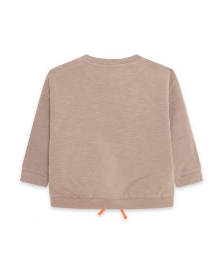 Sweat marron en peluche pour fille Crafted Sweat marron en peluche pour fille Crafted