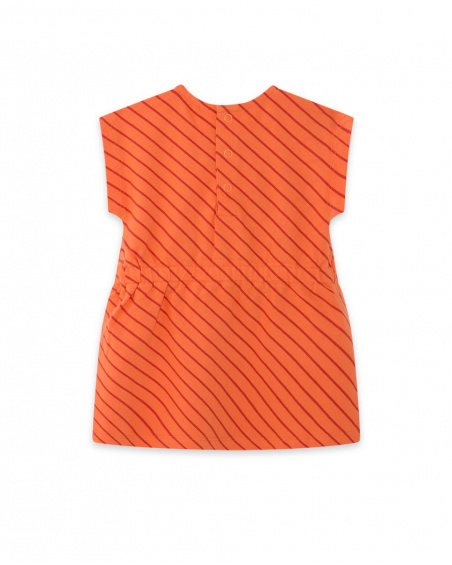 Robe en tricot orange fille confectionnée Robe en tricot orange fille confectionnée