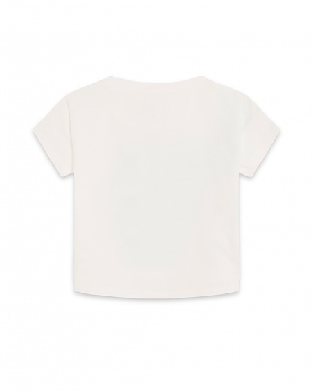 T-shirt en maille beige et bleu Girl Crafted