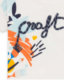 T-shirt en maille beige et bleu Girl Crafted T-shirt en maille beige et bleu Girl Crafted