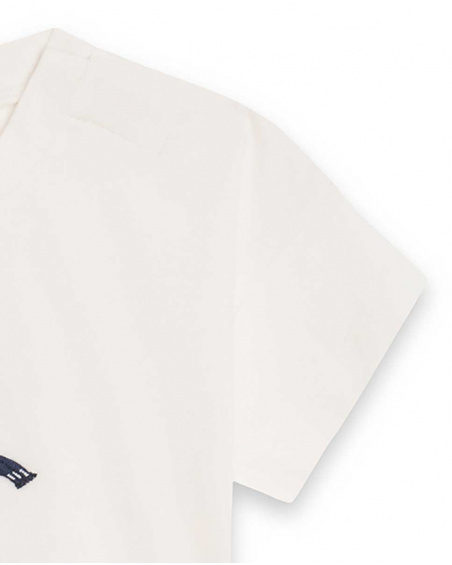 T-shirt en maille beige et bleu Girl Crafted