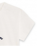 T-shirt en maille beige et bleu Girl Crafted T-shirt en maille beige et bleu Girl Crafted