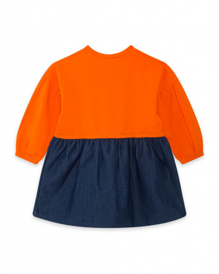 Robe combinée orange fille confectionnée Robe combinée orange fille confectionnée
