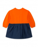 Robe combinée orange fille confectionnée Robe combinée orange fille confectionnée