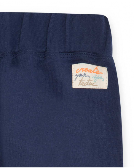 Pantalon en peluche bleu garçon fabriqué Pantalon en peluche bleu garçon fabriqué