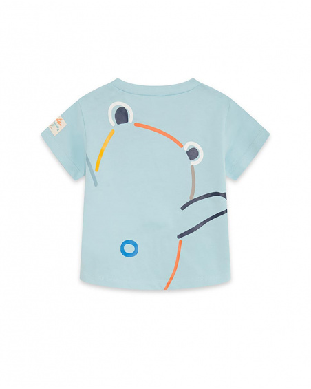T-shirt en maille bleu et orange Boy Crafted