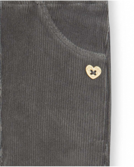 Jegging Velours Gris Fille Basics Bébé W23 Jegging Velours Gris Fille Basics Bébé W23