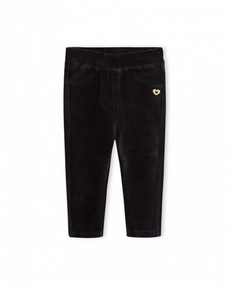 Jegging Velours Côtelé Noir Fille Basics Bébé W23 Jegging Velours Côtelé Noir Fille Basics Bébé W23