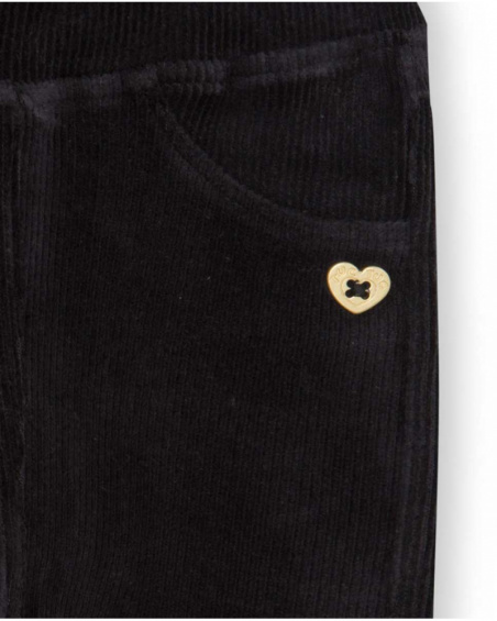 Jegging Velours Côtelé Noir Fille Basics Bébé W23 Jegging Velours Côtelé Noir Fille Basics Bébé W23
