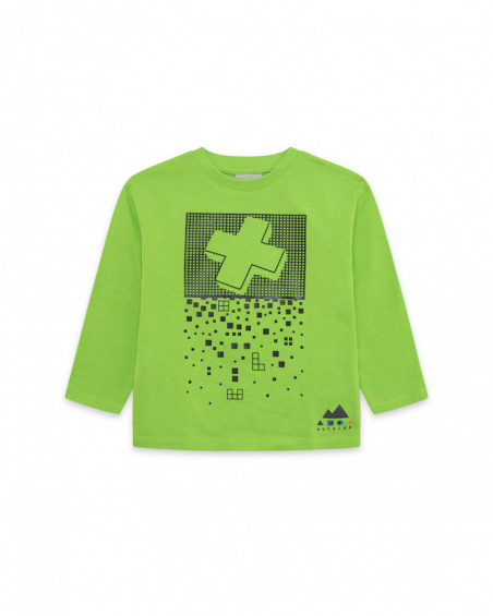 T-shirt en maille vert et gris Boy Active T-shirt en maille vert et gris Boy Active