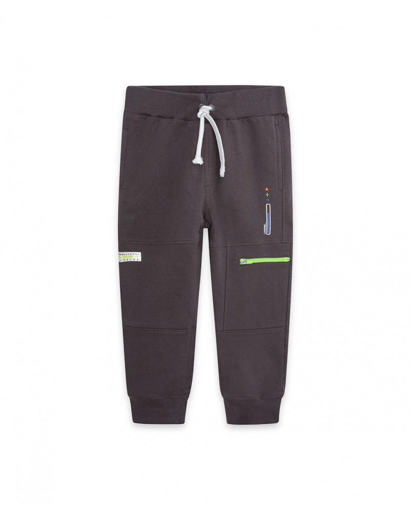 Pantalon Peluche Gris Et Vert Boy Active