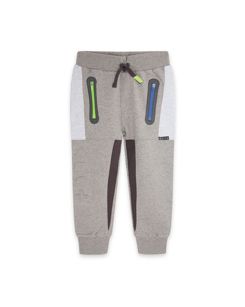 Pantalon peluche gris garçon Active