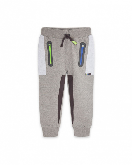 Pantalon peluche gris garçon Active Pantalon peluche gris garçon Active