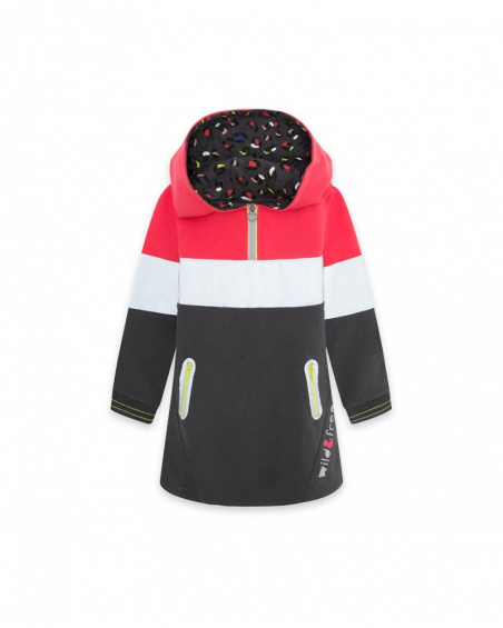 Robe Peluche Grise Et Rose Fille Wild & Free Robe Peluche Grise Et Rose Fille Wild & Free
