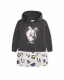 Robe Peluche Grise Et Rose Fille Wild & Free Robe Peluche Grise Et Rose Fille Wild & Free