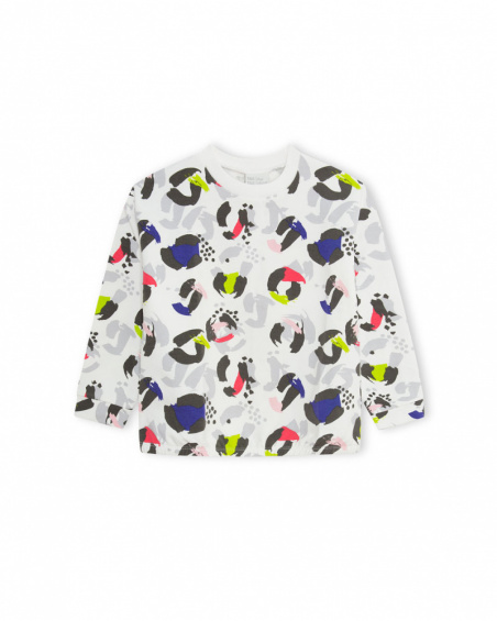 Sweat Gris Et Blanc En Peluche Fille Wild & Free Sweat Gris Et Blanc En Peluche Fille Wild & Free