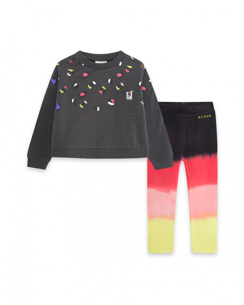Sweat Gris En Peluche Et Legging Fille Wild & Free