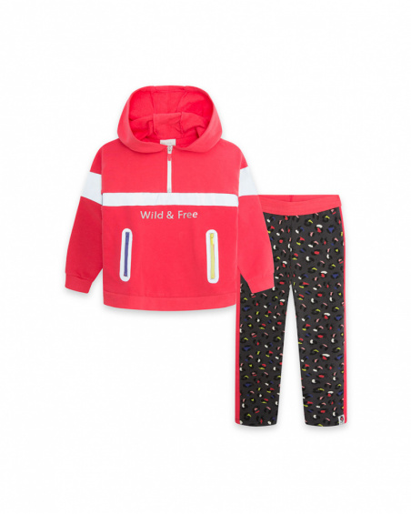 Sweat Et Legging Peluche Rose Fille Wild & Free Sweat Et Legging Peluche Rose Fille Wild & Free