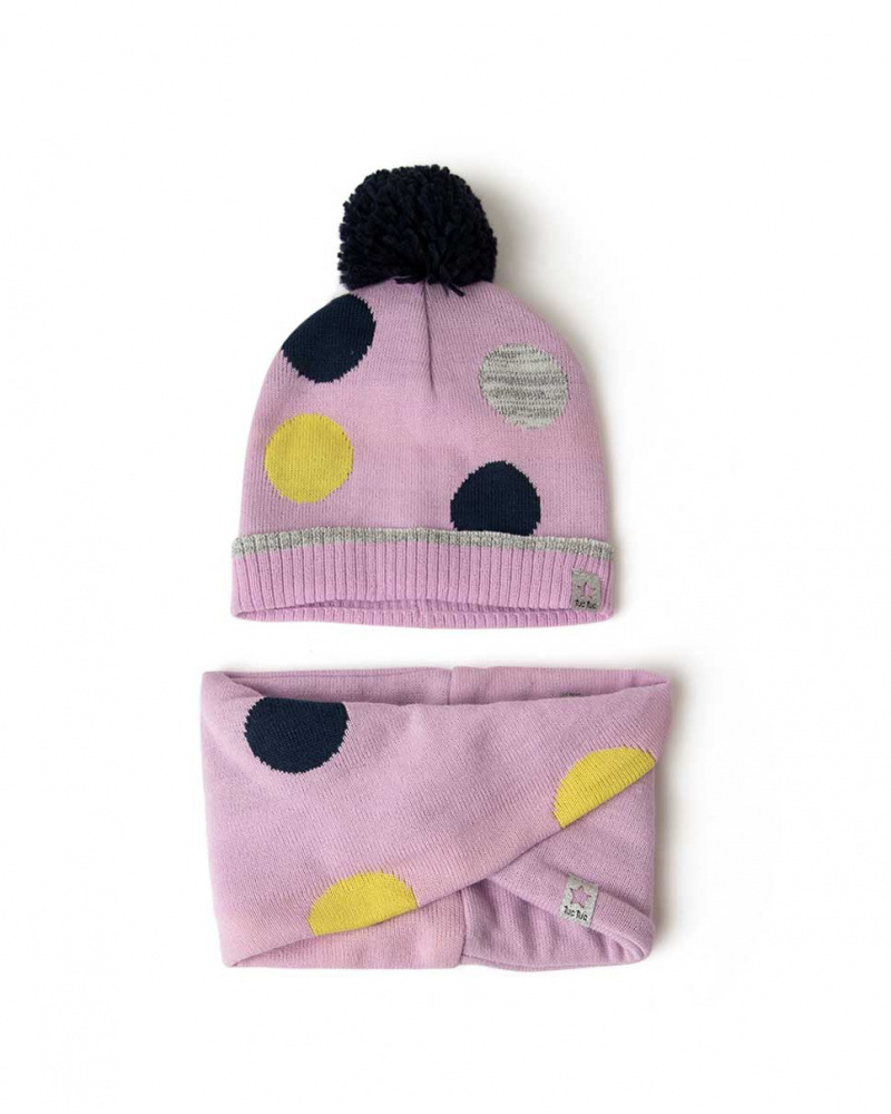Bonnet et cou en tricot rose Girl Galaxy Friends