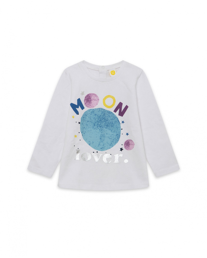 T-shirt en maille blanc et rose fille Galaxy Friends