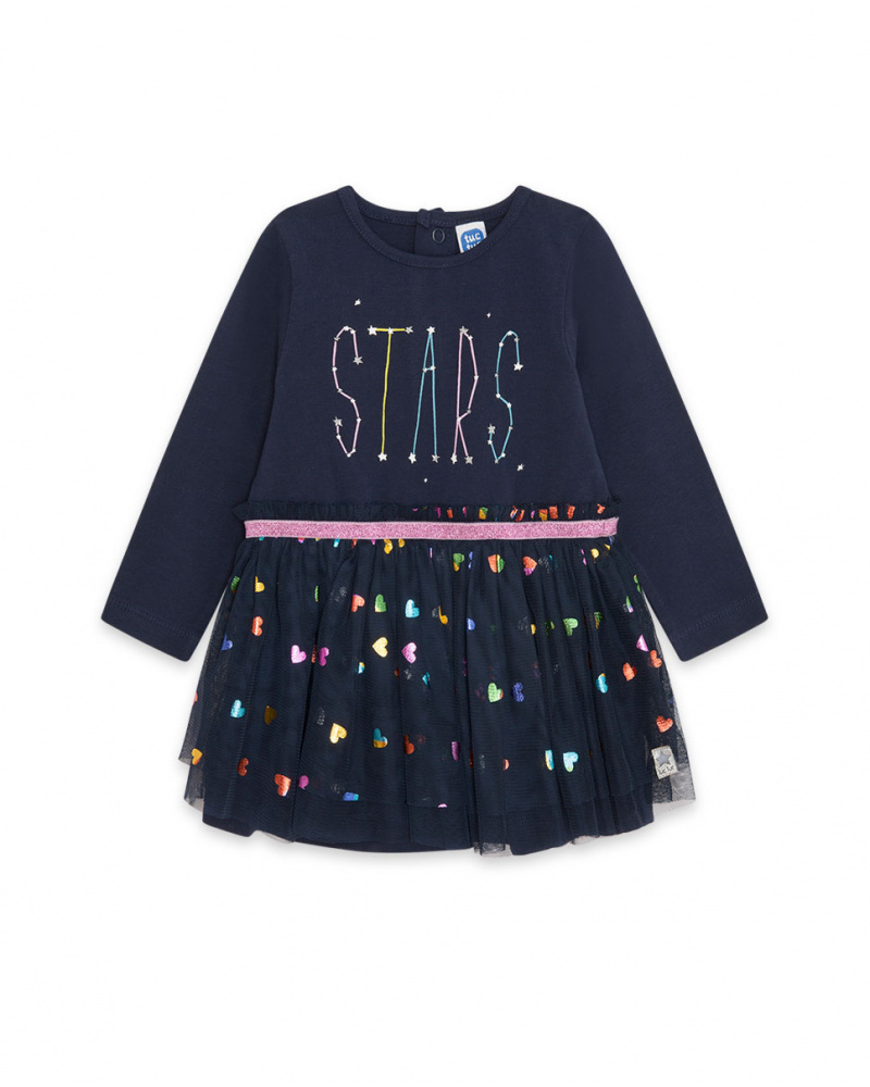 Robe Bleue En Maille Et Tulle Fille Galaxy Friends