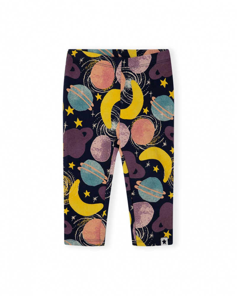 Fille Blue Plush Leggings Galaxy Friends