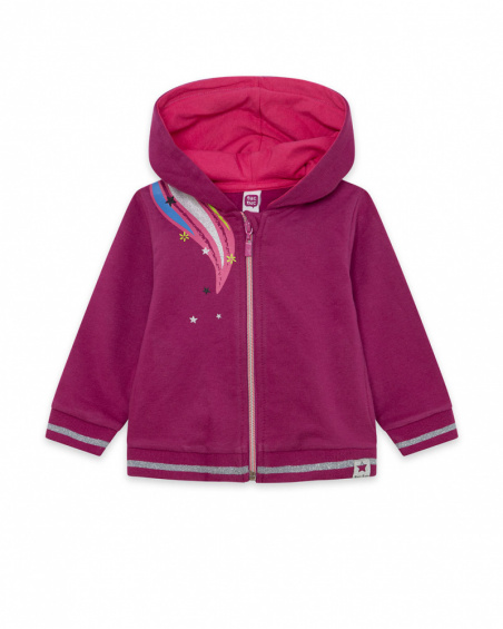 Sweat à capuche en peluche rose fille Magic Sweat à capuche en peluche rose fille Magic