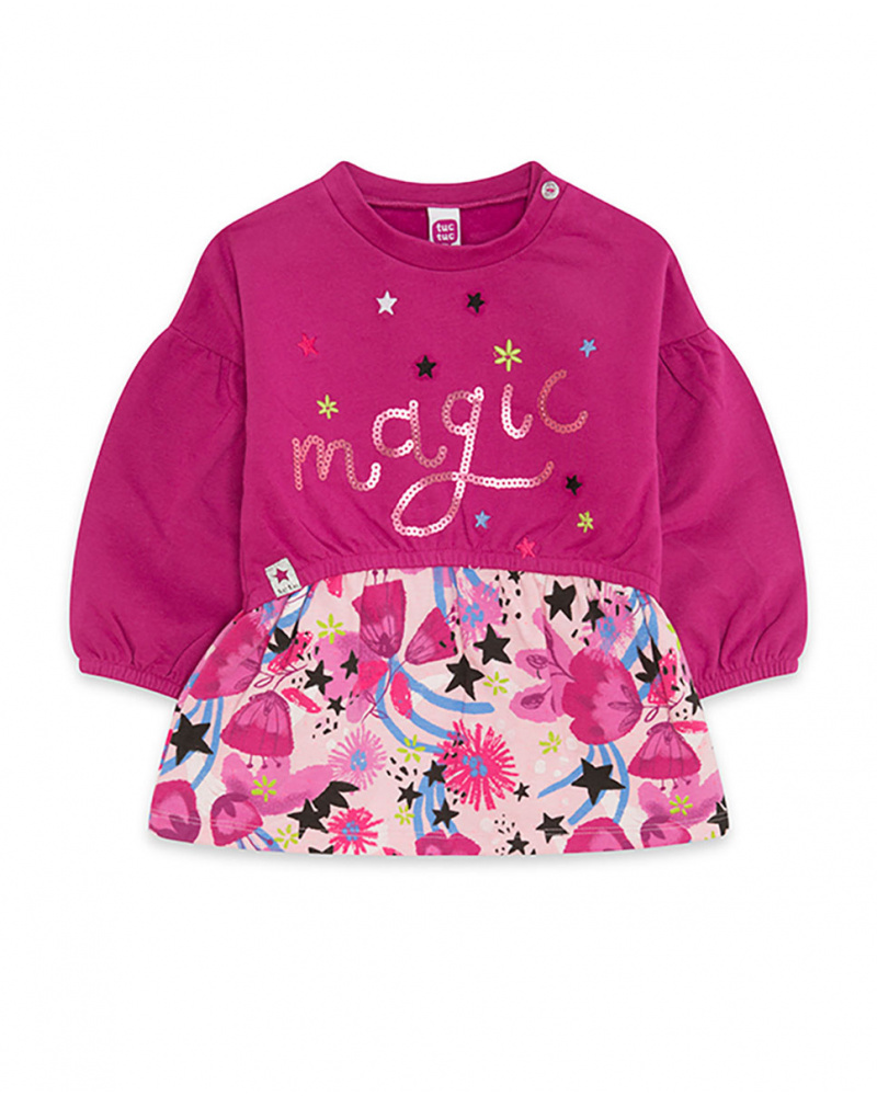 Robe Rose En Tricot Et Peluche Fille Magic