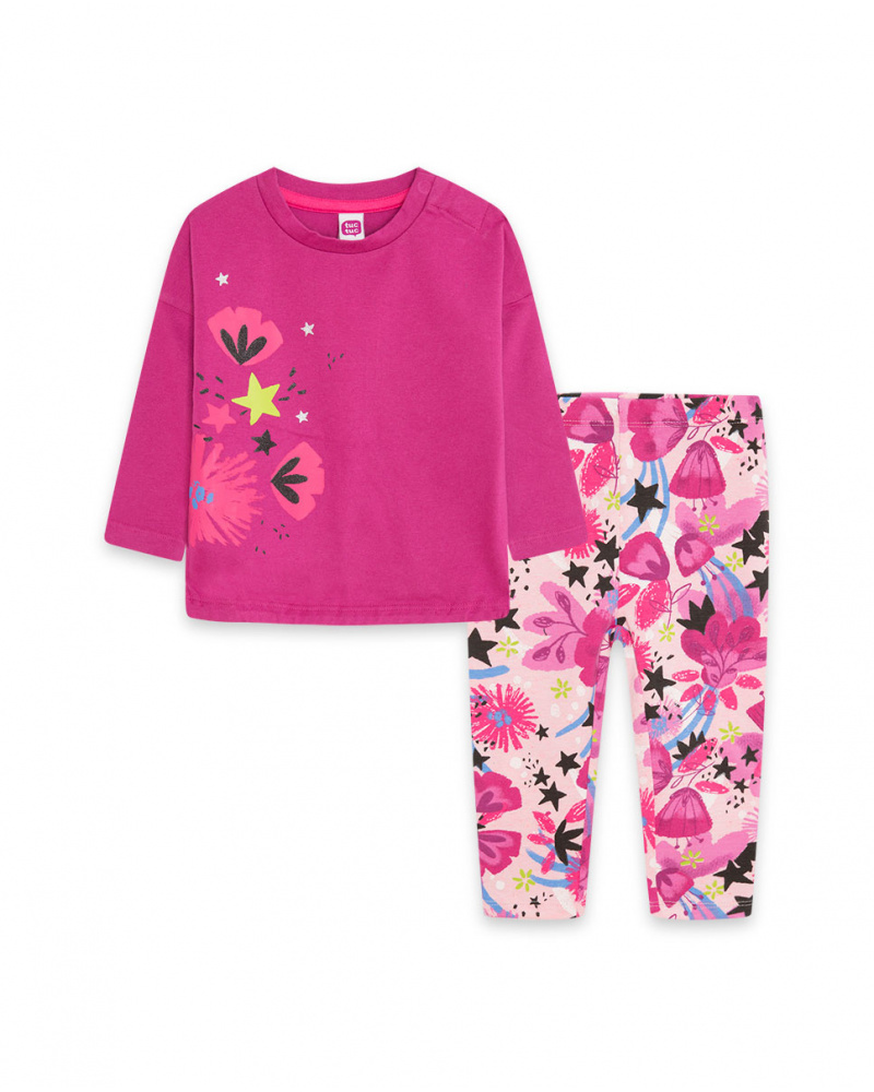 T-shirt et legging en maille rose Magic Girl