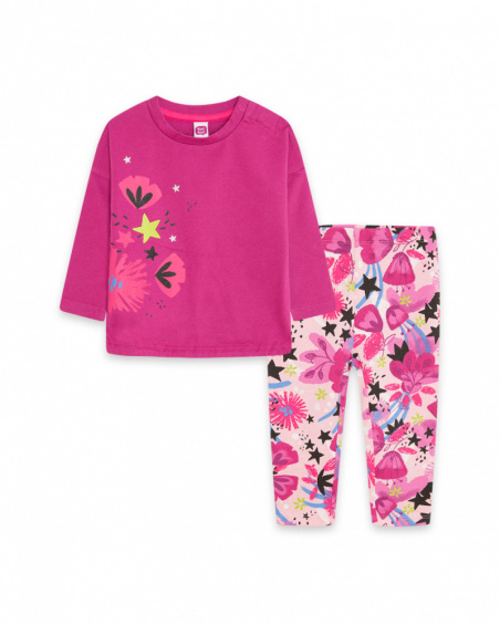 T-shirt et legging en maille rose Magic Girl T-shirt et legging en maille rose Magic Girl