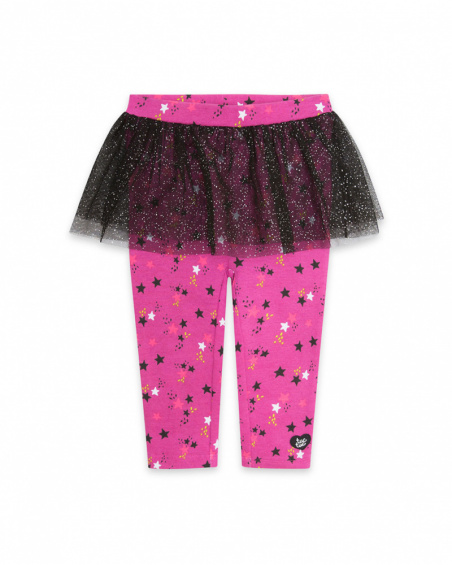 Legging peluche et tulle rose Girl Magic