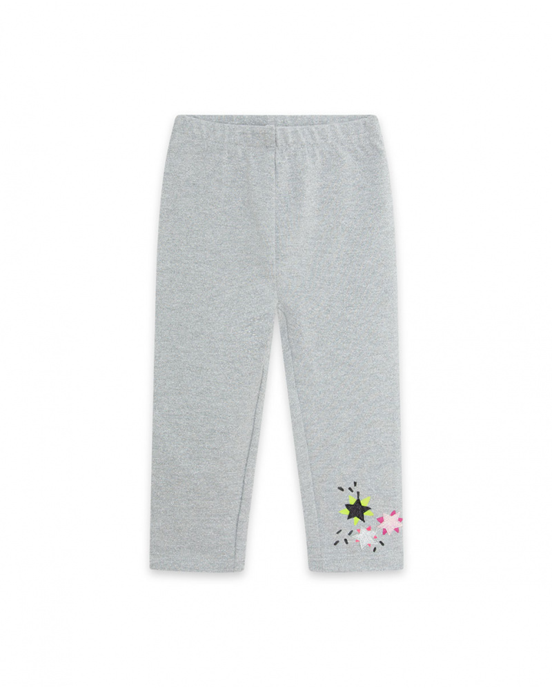 Legging en peluche gris pour fille Magic