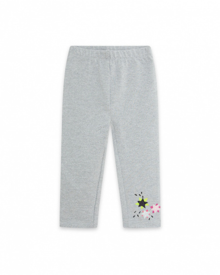 Legging en peluche gris pour fille Magic Legging en peluche gris pour fille Magic