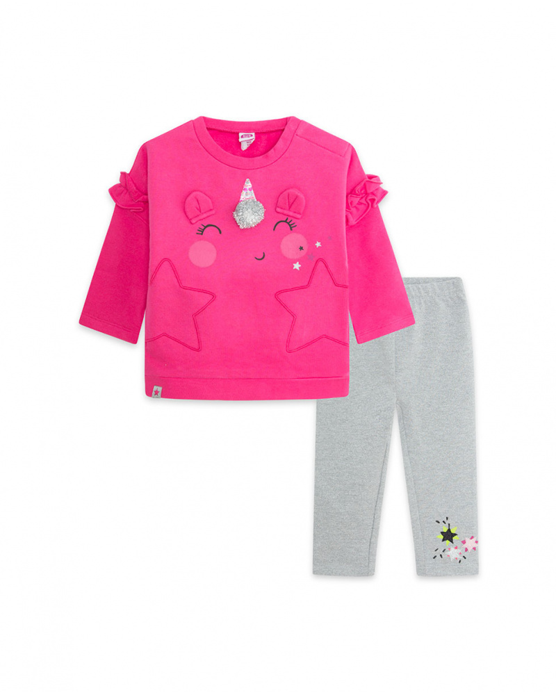 Sweat-shirt et legging en peluche rose pour fille Magic