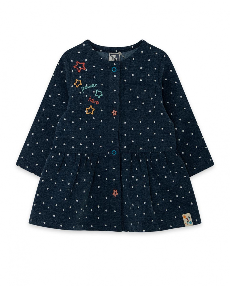 Robe Peluche Bleue Fille Etoiles Collectors