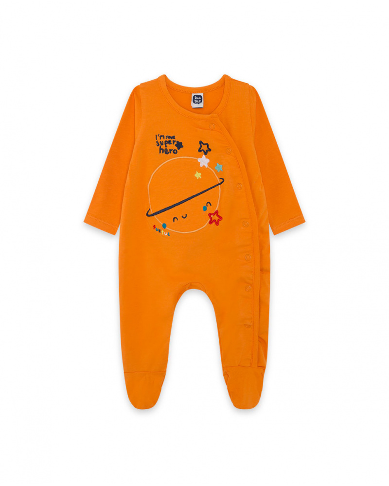 Barboteuse Tricot Orange Garçon Stars Collectors